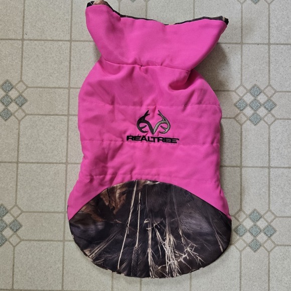Realtree Hot Pink‎ Waterfowl Camo Dog Winter Jacket Coat Medium Waterproof - Picture 1 of 5